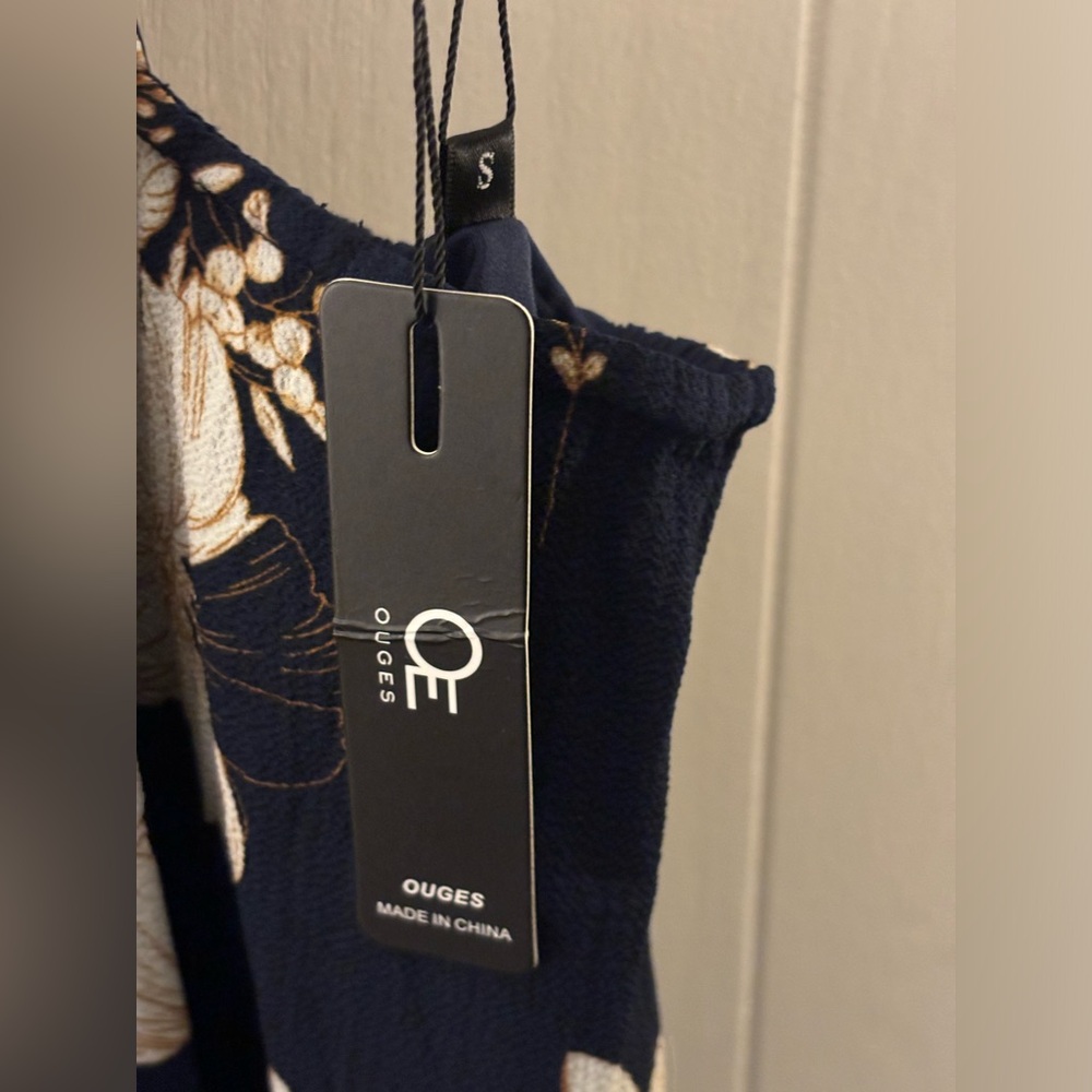 Blue Floral Tie Ouges Dress (S)